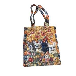 NWOT Floral French Bulldog Tote Bag Y90